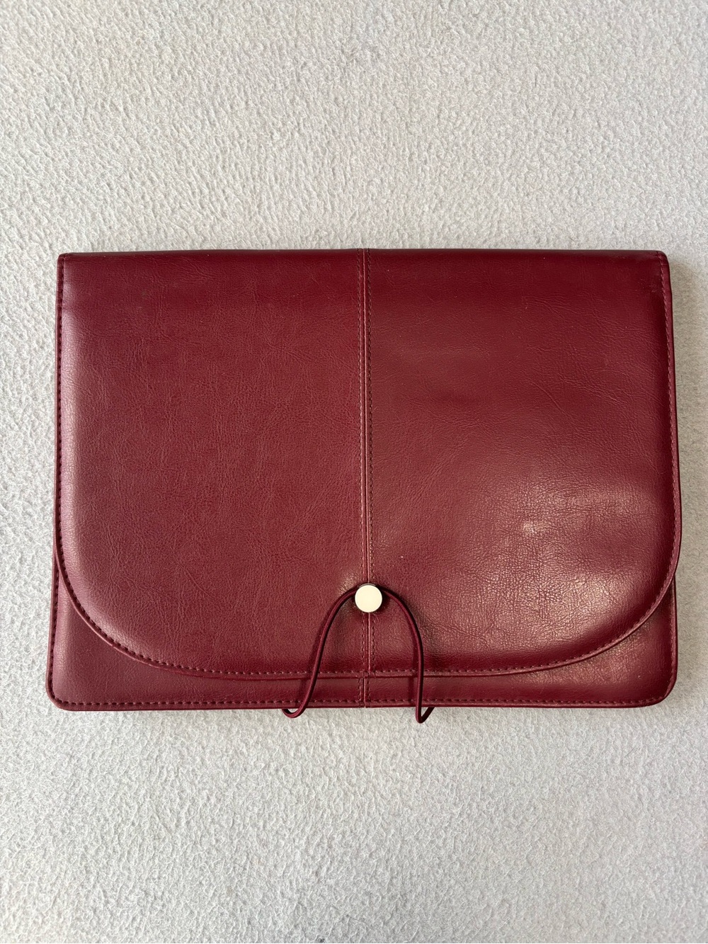 Vintage Men's Leather Document Folio in Burgundy